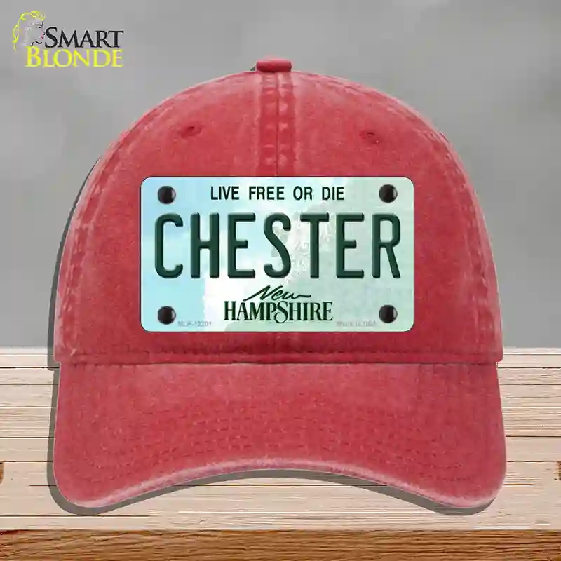 HAT13-MLP-12201 Chester   Hampshire Novelty License Plate Hat, Unconstructed Cotton - Red