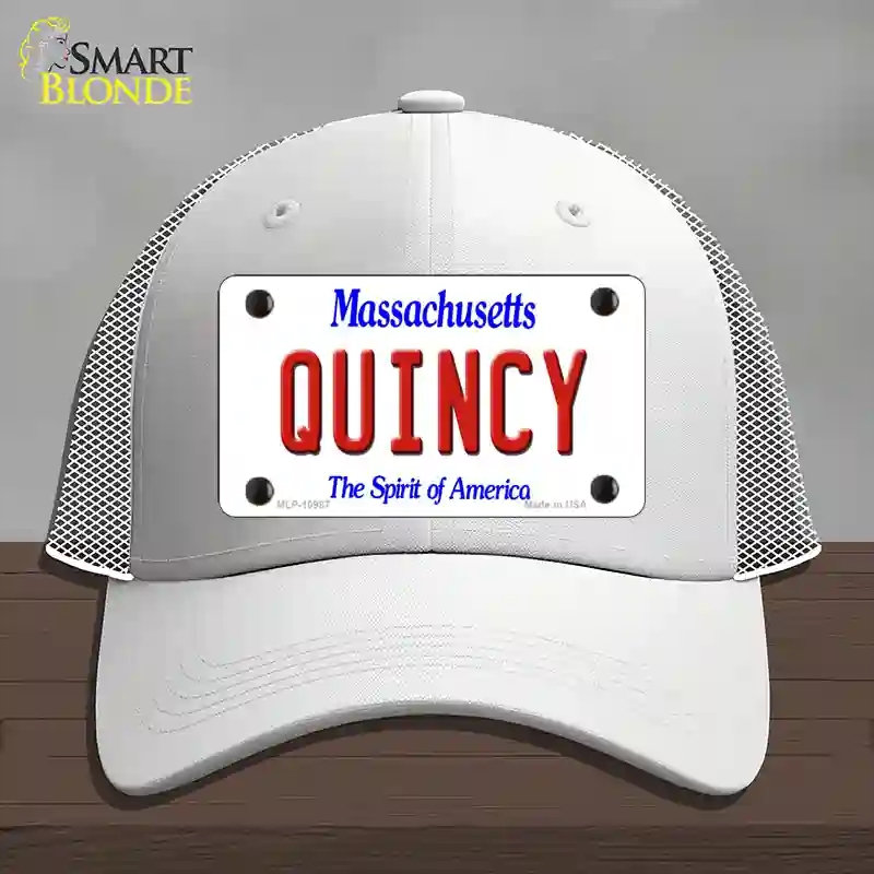 HAT19-MLP-10987 Quincy Massachusetts Novelty License Plate Hat, Mesh - White