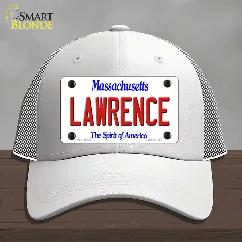 HAT19-MLP-10989 Lawrence Massachusetts Novelty License Plate Hat, Mesh - White