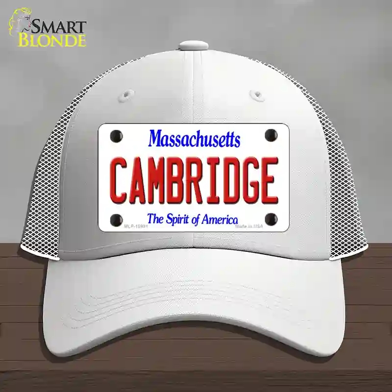HAT19-MLP-10991 Cambridge Massachusetts Novelty License Plate Hat, Mesh - White