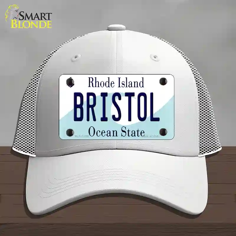 HAT19-MLP-11195 Bristol Rhode Island State Novelty License Plate Hat, Mesh - White