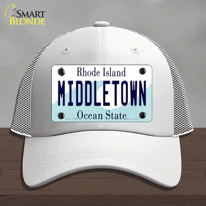 HAT19-MLP-11196 Middletown Rhode Island State Novelty License Plate Hat, Mesh - White