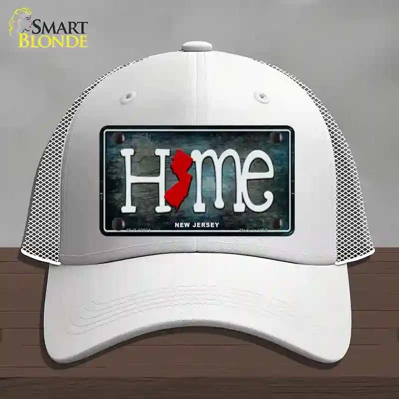 HAT19-MLP-12021   Jersey Home State Outline Novelty License Plate Hat, Mesh - White