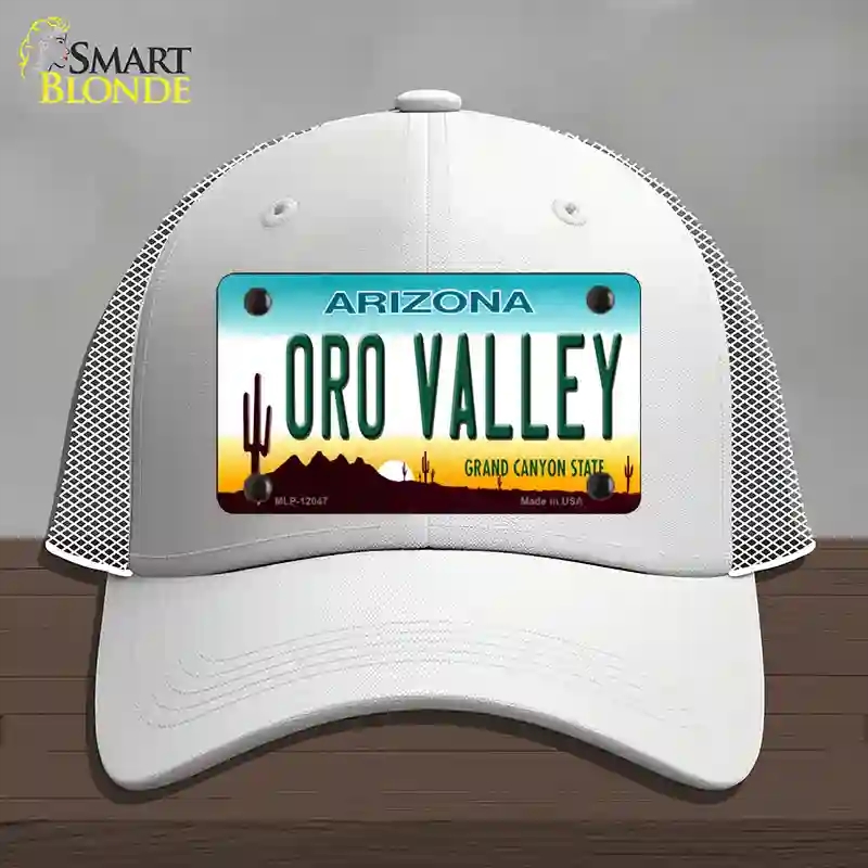 HAT19-MLP-12047 Oro Valley Arizona Novelty License Plate Hat, Mesh - White