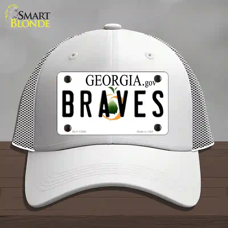 HAT19-MLP-12060 Georgia Braves Novelty License Plate Hat, Mesh - White