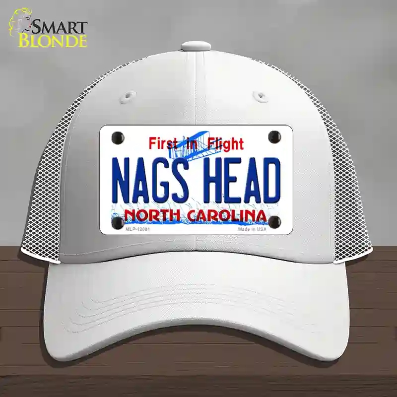 HAT19-MLP-12091 Nags Head North Carolina State Novelty License Plate Hat, Mesh - White