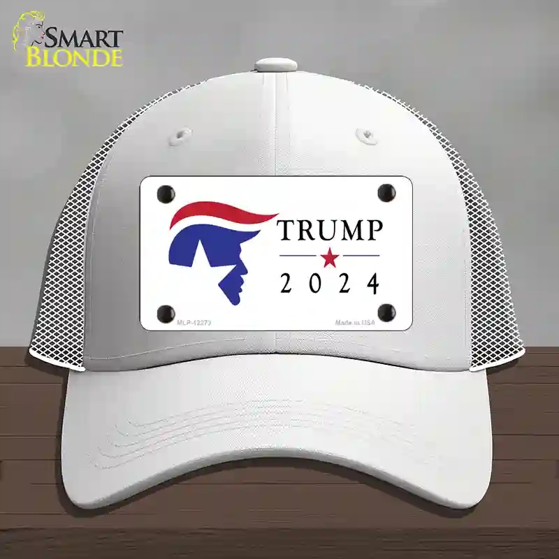 HAT19-MLP-12273 Trump 2024 Silhouette Novelty License Plate Hat, Mesh - White