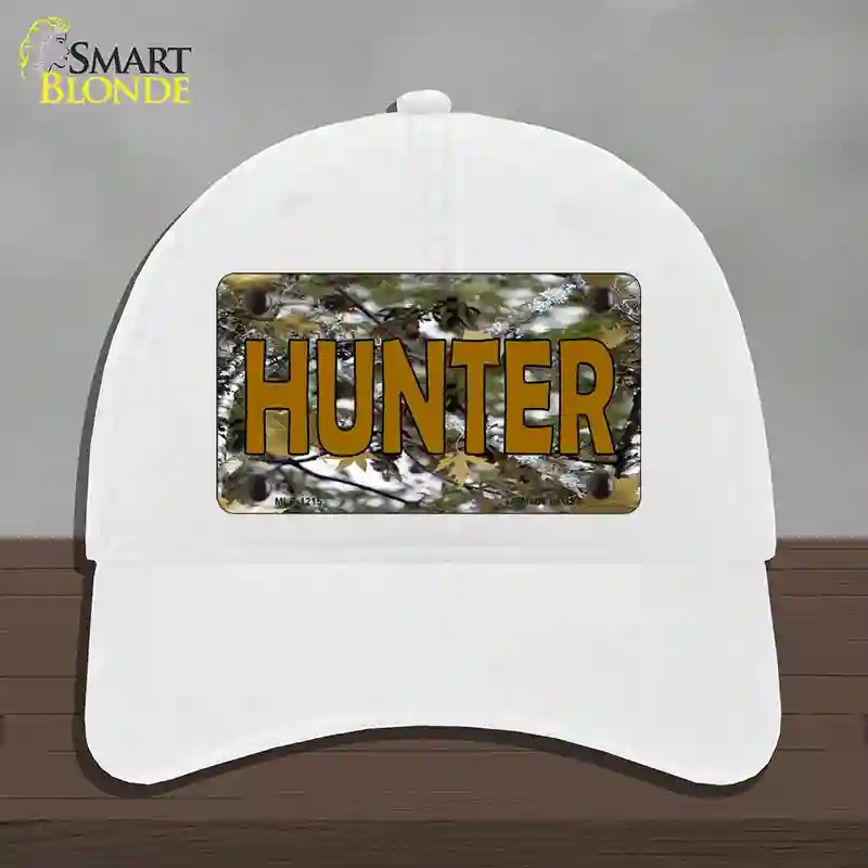 HAT14-MLP-1215 Hunter Camouflage Novelty License Plate Hat, Unconstructed Cotton - White