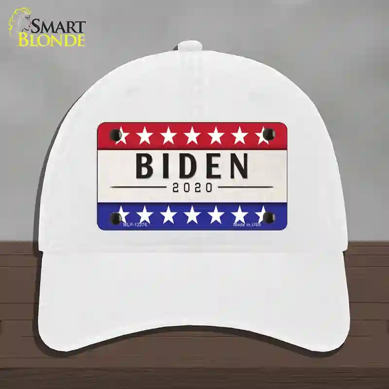 HAT14-MLP-12276 Joe Biden 2020 Novelty License Plate Hat, Unconstructed Cotton - White