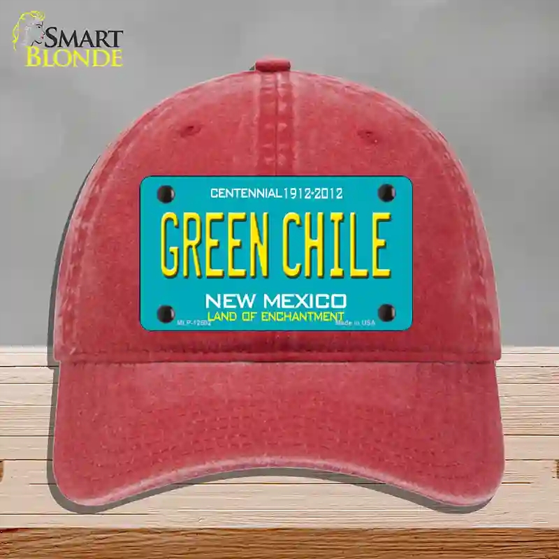 HAT13-MLP-12502 Green Chile   Mexico Novelty License Plate Hat, Unconstructed Cotton - Red