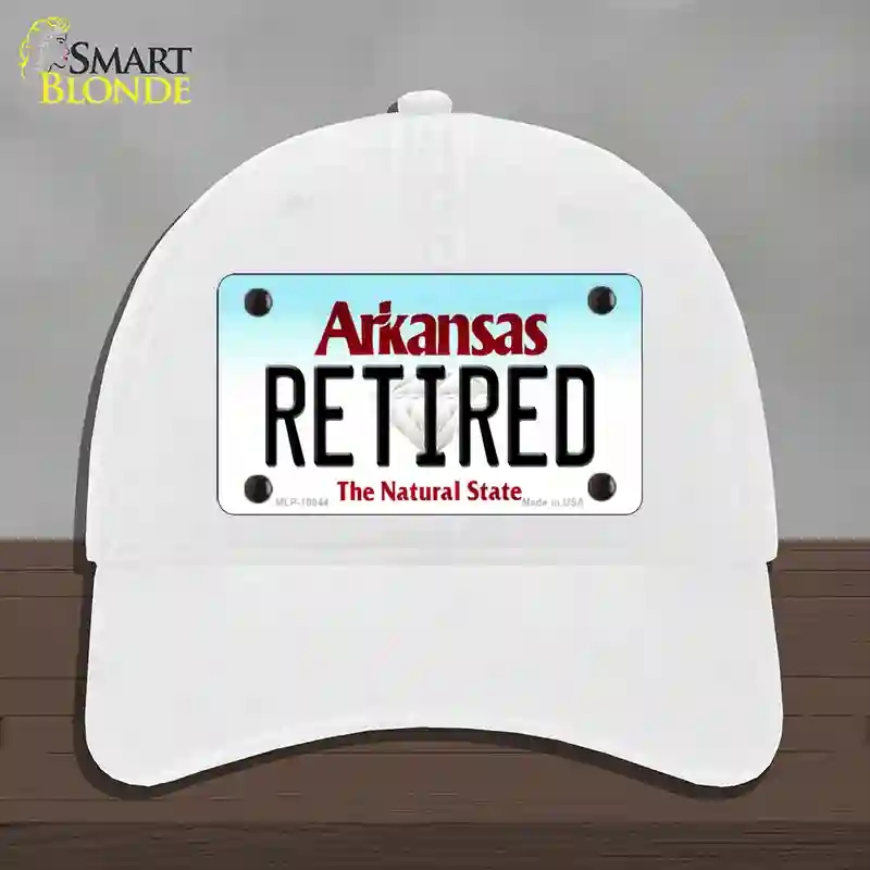 HAT14-MLP-10044 Retired Arkansas Novelty License Plate Hat, Unconstructed Cotton - White
