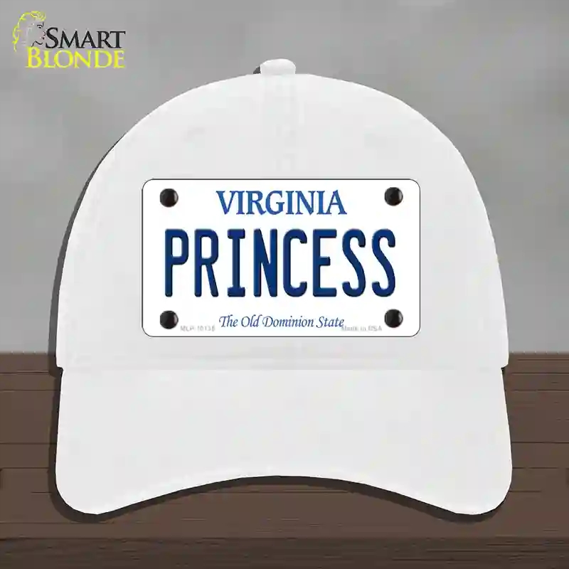 HAT14-MLP-10135 Princess Virginia Novelty License Plate Hat, Unconstructed Cotton - White