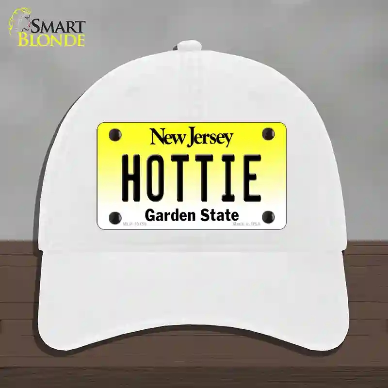 HAT14-MLP-10159 Hottie   Jersey Novelty License Plate Hat, Unconstructed Cotton - White