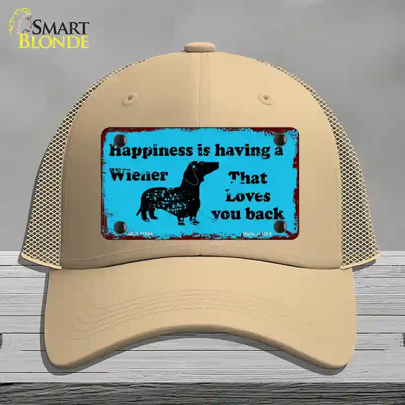 HAT15-MLP-11684 Happiness is Having a Wiener Novelty License Plate Hat, Mesh - Khaki