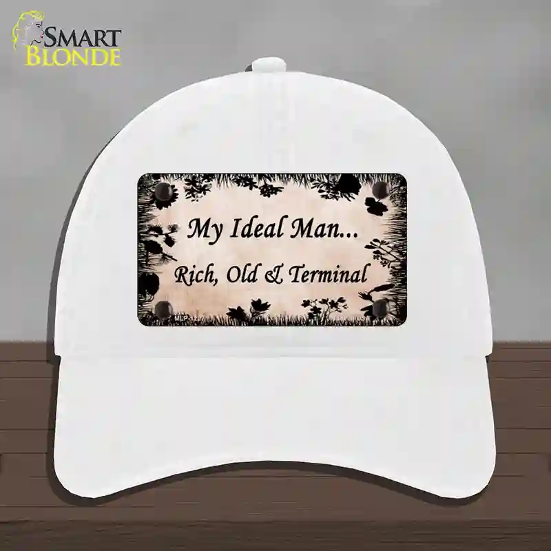 HAT14-MLP-1227 Rich Old & Terminal Novelty License Plate Hat, Unconstructed Cotton - White
