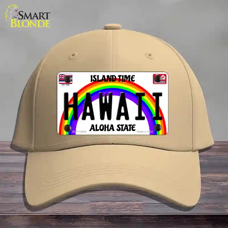 HAT22-MLP-12534 Hawaii Novelty License Plate Hat, Cotton - Khaki