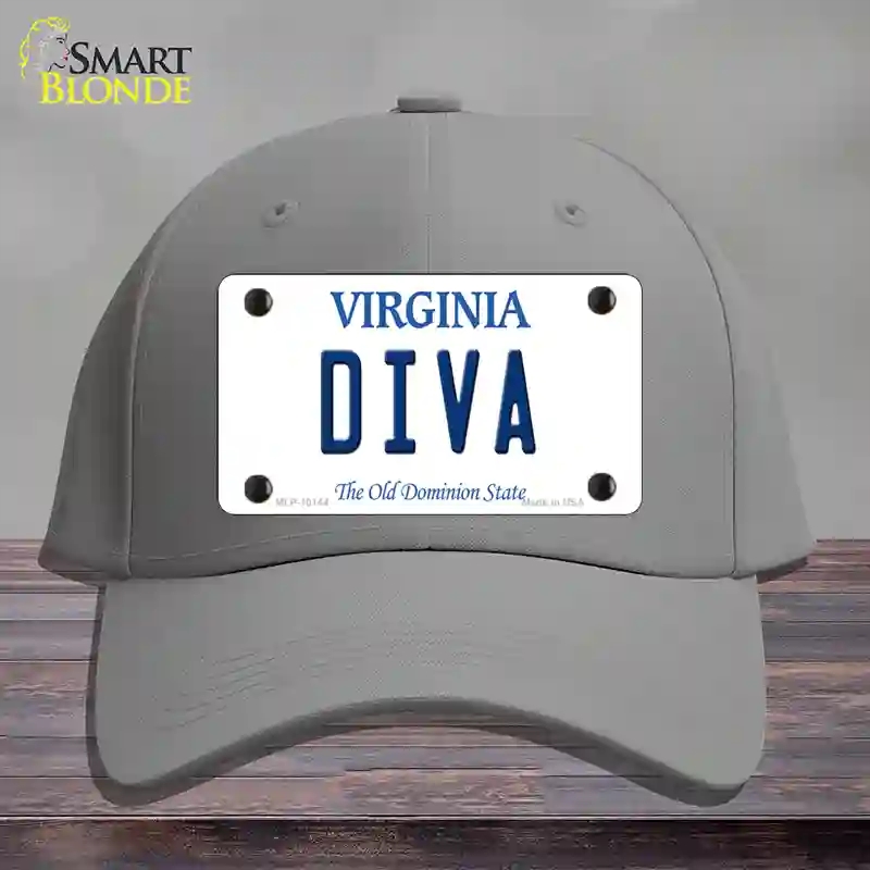 HAT23-MLP-10144 Diva Virginia Novelty License Plate Hat, Cotton - Gray