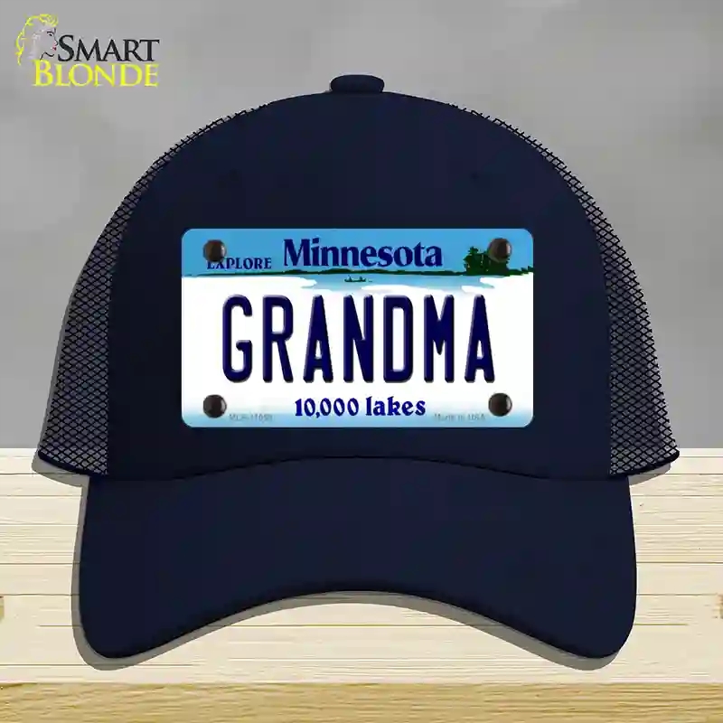 HAT16-MLP-11058 Grandma Minnesota State Novelty License Plate Hat, Mesh - Navy