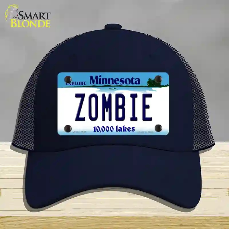 HAT16-MLP-11062 Zombie Minnesota State Novelty License Plate Hat, Mesh - Navy