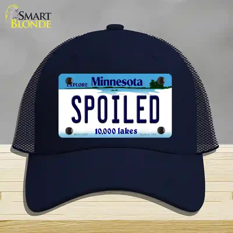 HAT16-MLP-11063 Spoiled Minnesota State Novelty License Plate Hat, Mesh - Navy