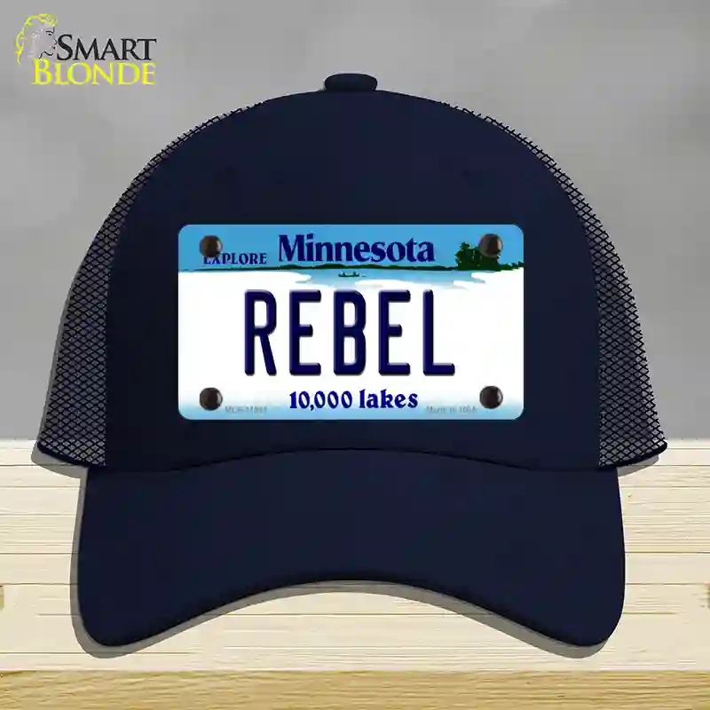 HAT16-MLP-11081 Rebel Minnesota State Novelty License Plate Hat, Mesh - Navy