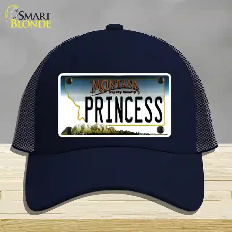 HAT16-MLP-11116 Princess Montana State Novelty License Plate Hat, Mesh - Navy