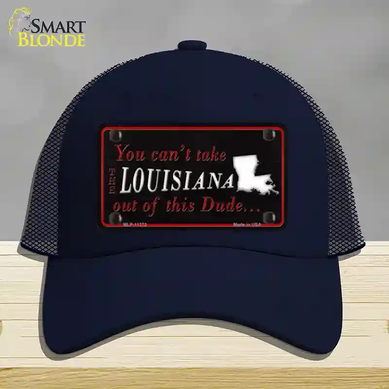 HAT16-MLP-11272 Louisiana Dude Novelty License Plate Hat, Mesh - Navy