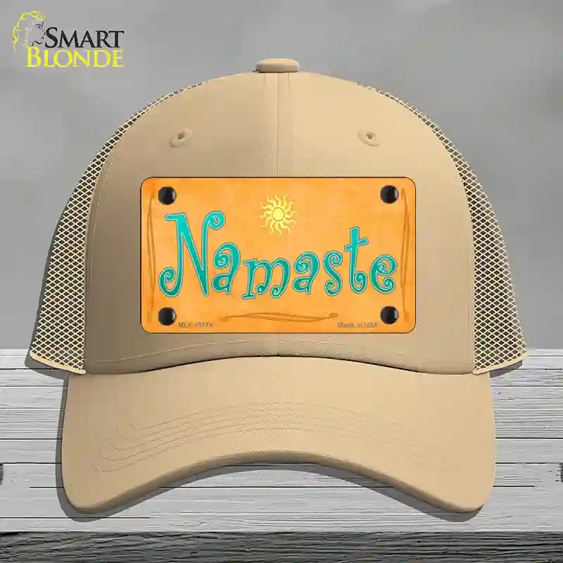 HAT15-MLP-10744 Namaste Novelty License Plate Hat, Mesh - Khaki