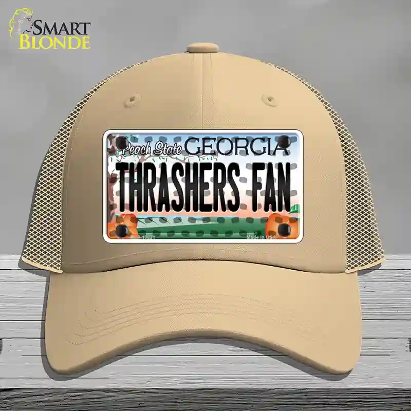 HAT15-MLP-10831 Thrashers Fan Georgia Novelty License Plate Hat, Mesh - Khaki