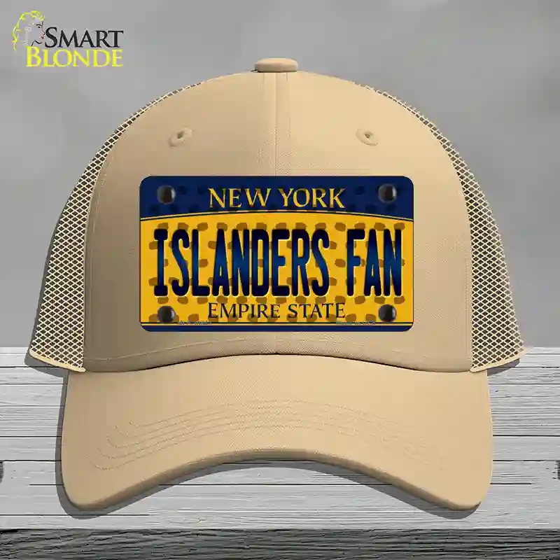 HAT15-MLP-10842 Islanders Fan   York Novelty License Plate Hat, Mesh - Khaki