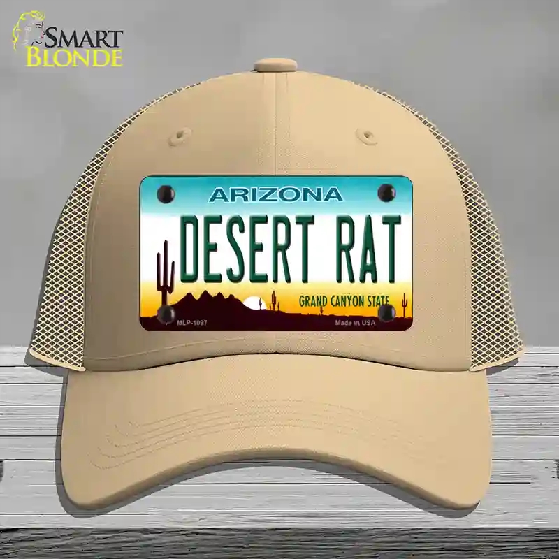 HAT15-MLP-1097 Desert Rat Arizona Novelty License Plate Hat, Mesh - Khaki