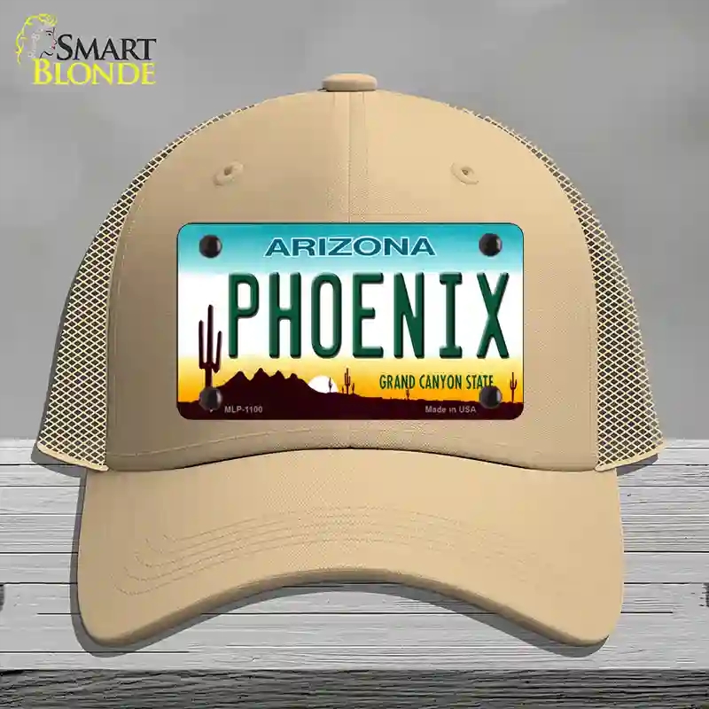 HAT15-MLP-1100 Phoenix Arizona Novelty License Plate Hat, Mesh - Khaki