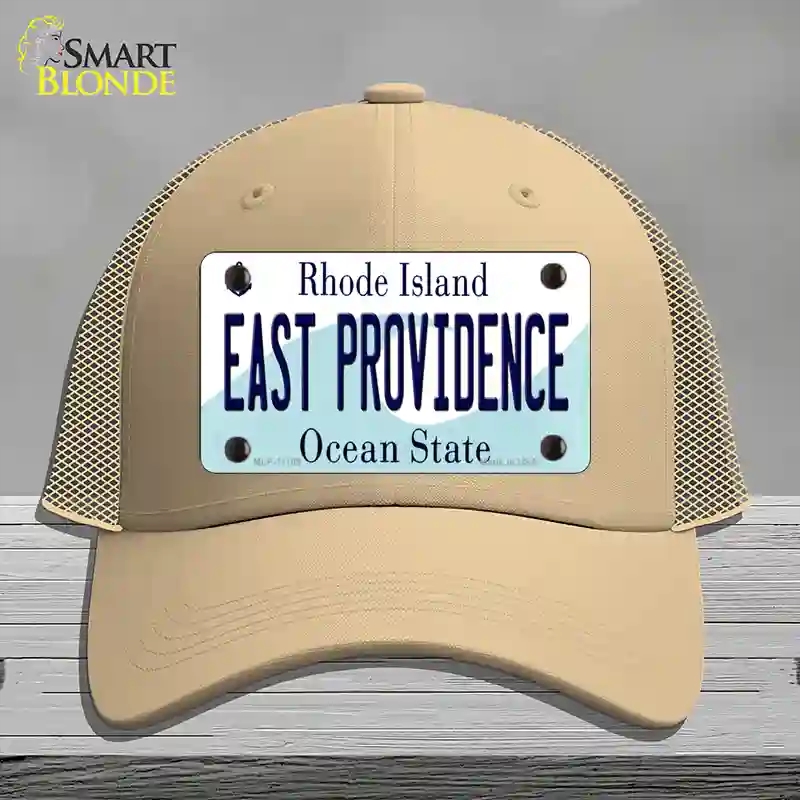 HAT15-MLP-11189 East Providence Rhode Island State Novelty License Plate Hat, Mesh - Khaki