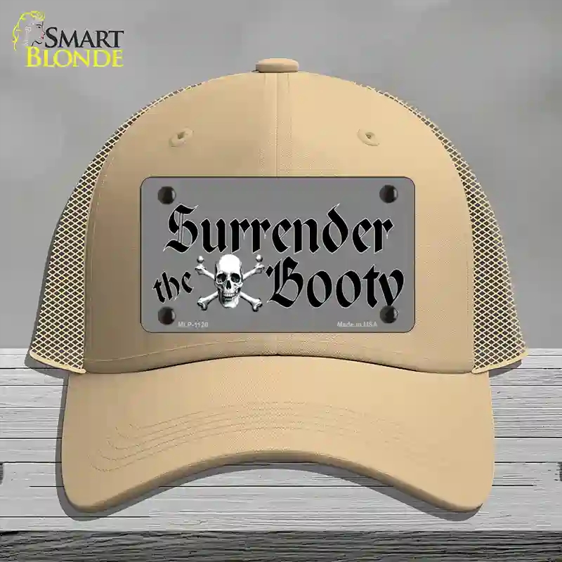 HAT15-MLP-1120 Surrender the Booty Novelty License Plate Hat, Mesh - Khaki