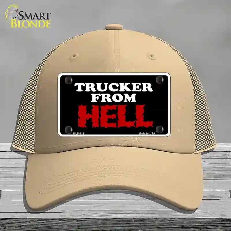 HAT15-MLP-1121 Mesh From Hell Novelty License Plate Hat, Mesh - Khaki