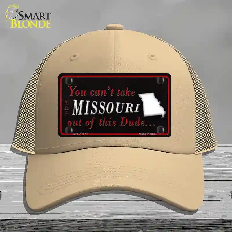 HAT15-MLP-11279 Missouri Dude Novelty License Plate Hat, Mesh - Khaki