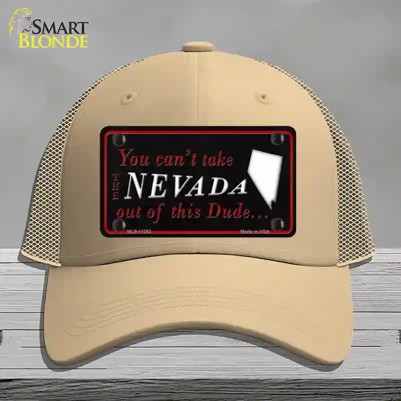 HAT15-MLP-11282 Nevada Dude Novelty License Plate Hat, Mesh - Khaki