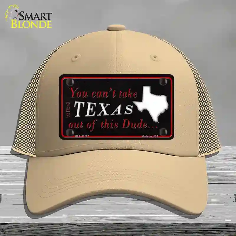 HAT15-MLP-11297 Texas Dude Novelty License Plate Hat, Mesh - Khaki