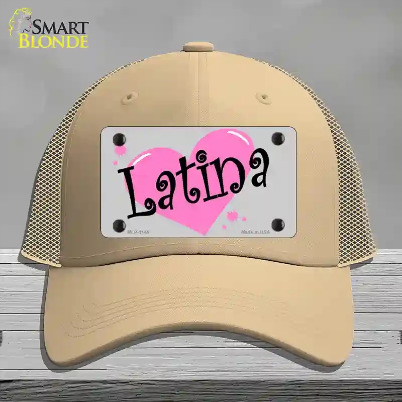 HAT15-MLP-1144 Latina Novelty License Plate Hat, Mesh - Khaki