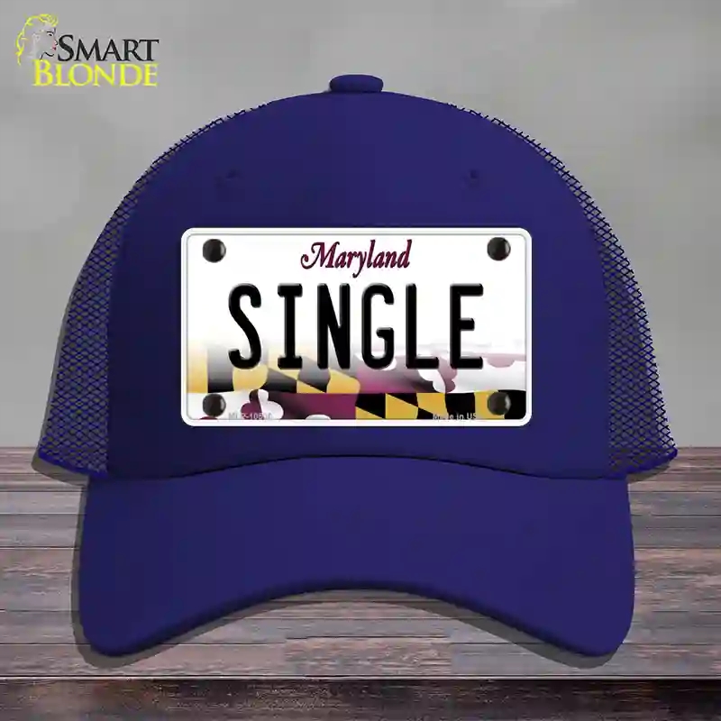 HAT18-MLP-10506 Single Maryland Novelty License Plate Hat, Mesh - Royal Blue