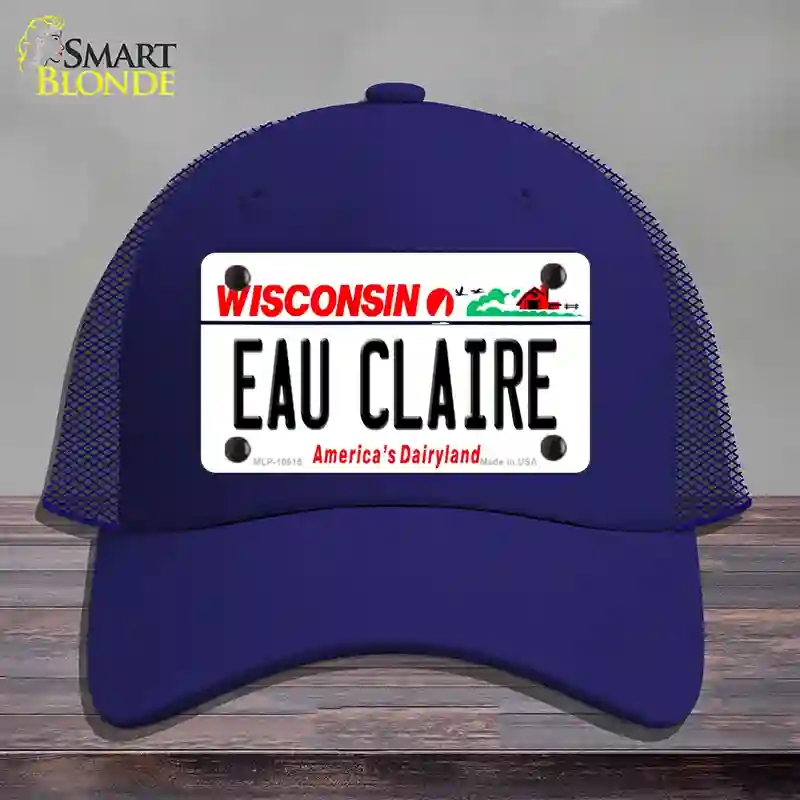 HAT18-MLP-10615 Eau Claire Wisconsin Novelty License Plate Hat, Mesh - Royal Blue