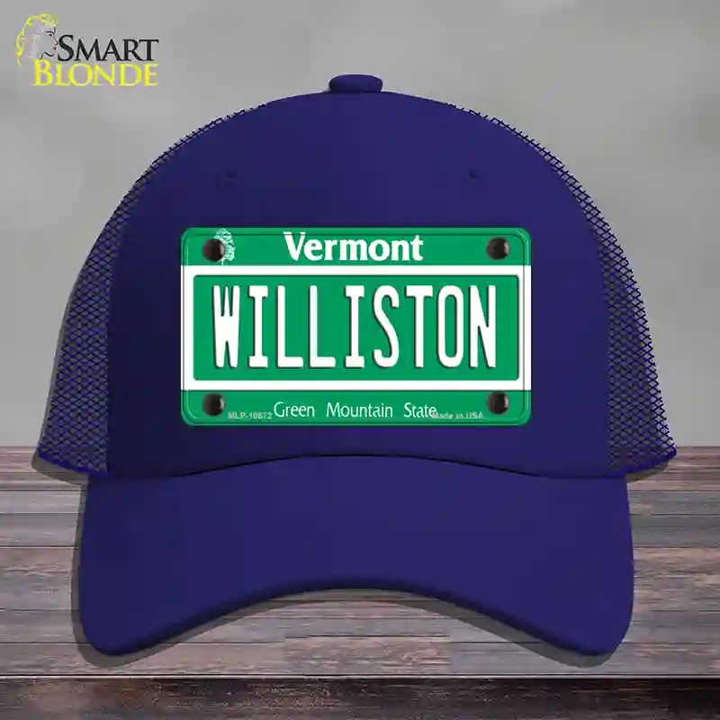 HAT18-MLP-10672 Williston Vermont Novelty License Plate Hat, Mesh - Royal Blue