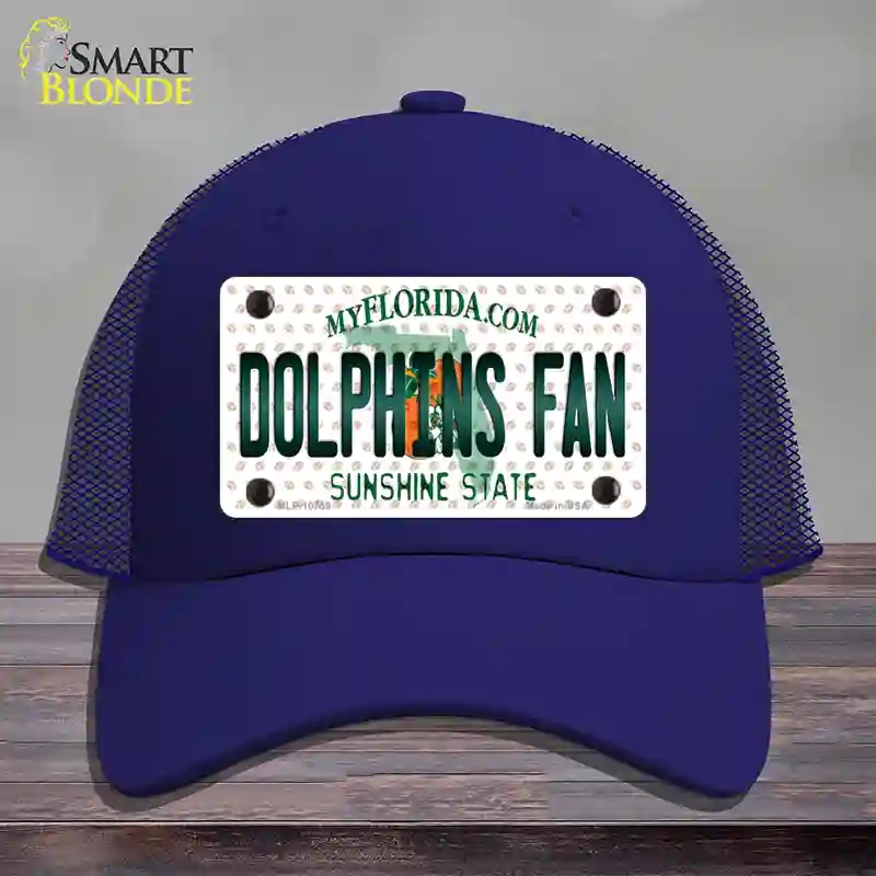 HAT18-MLP-10759 Dolphins Fan Florida Novelty License Plate Hat, Mesh - Royal Blue