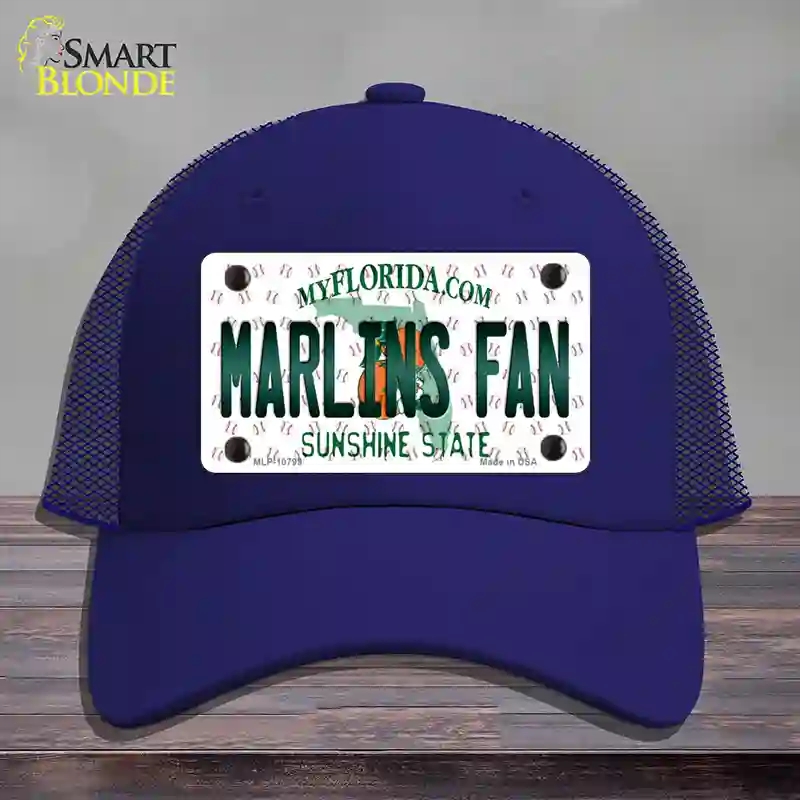 HAT18-MLP-10799 Marlins Fan Florida Novelty License Plate Hat, Mesh - Royal Blue