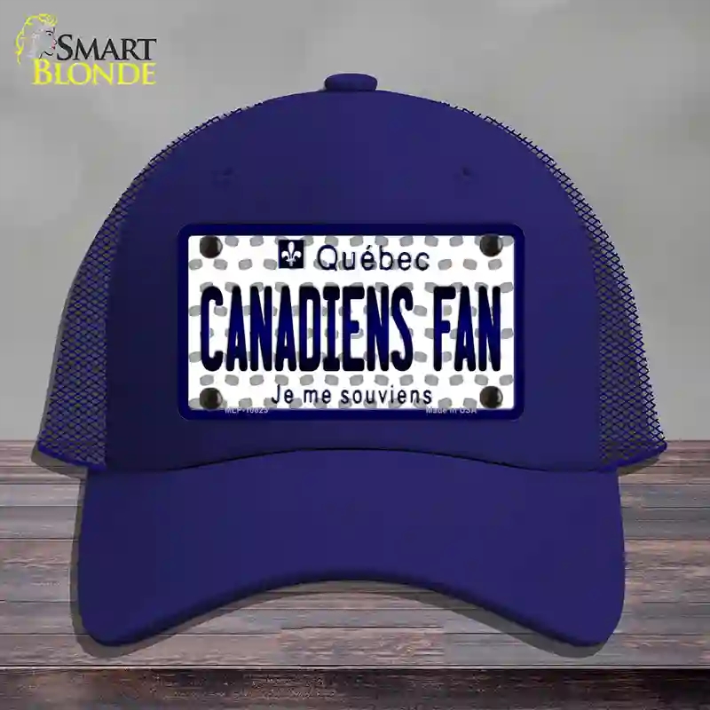 HAT18-MLP-10823 Canadiens Fan Quebec Novelty License Plate Hat, Mesh - Royal Blue