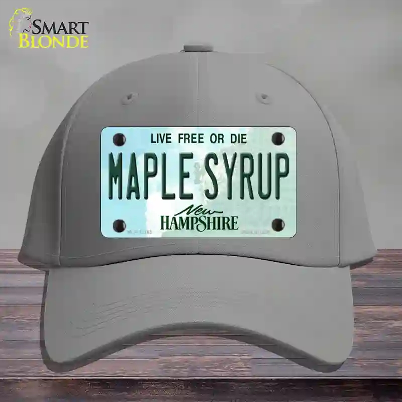 HAT23-MLP-12165 Maple Syrup   Hampshire Novelty License Plate Hat, Cotton - Gray