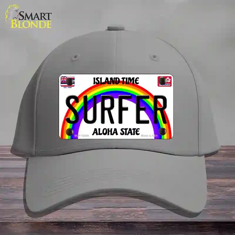 HAT23-MLP-12549 Surfer Hawaii Novelty License Plate Hat, Cotton - Gray