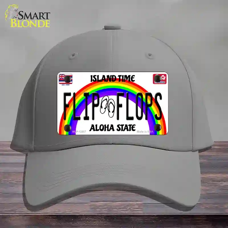 HAT23-MLP-12557 Flip Flops Hawaii Novelty License Plate Hat, Cotton - Gray