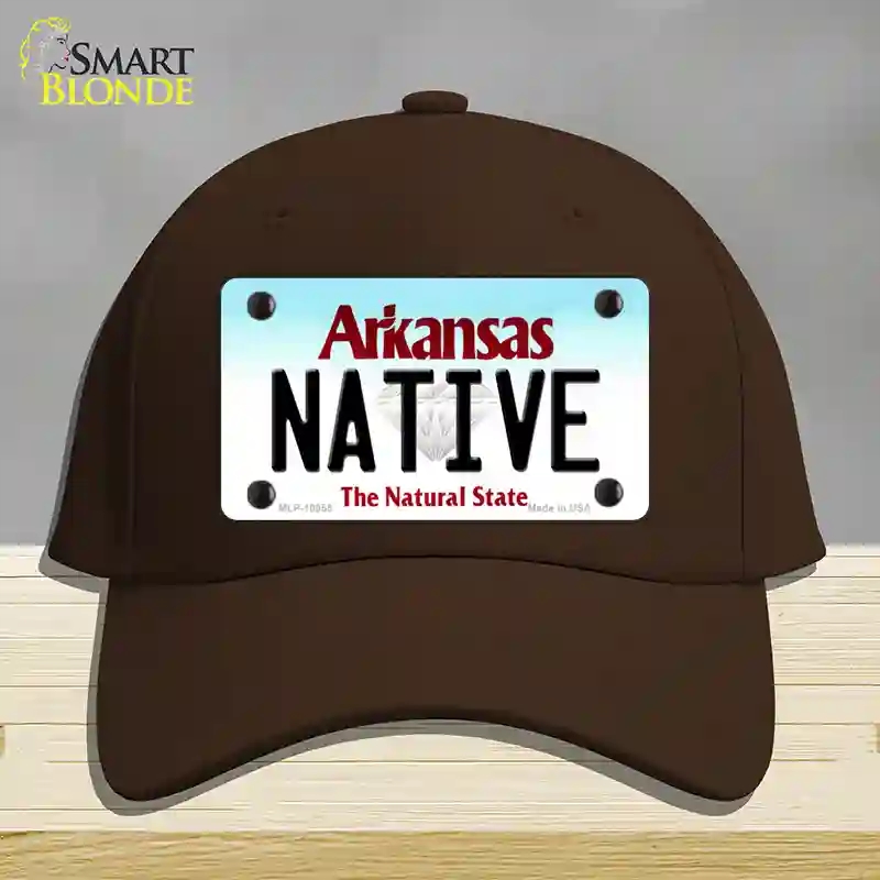 HAT24-MLP-10055 Native Arkansas Novelty License Plate Hat, Cotton - Dark Brown