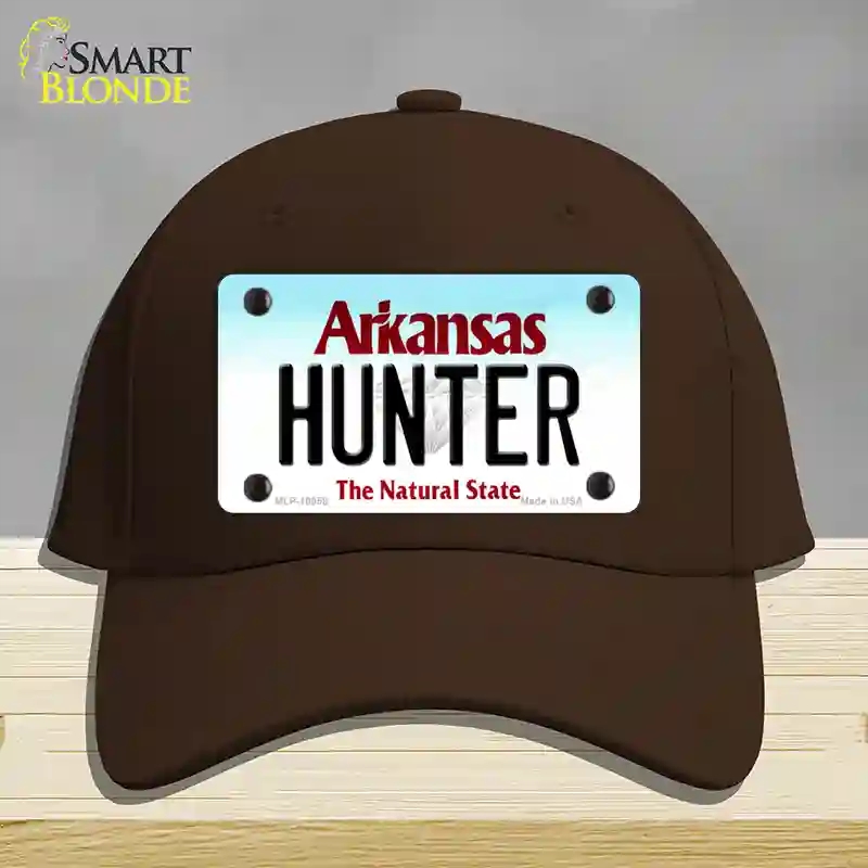 HAT24-MLP-10058 Hunter Arkansas Novelty License Plate Hat, Cotton - Dark Brown